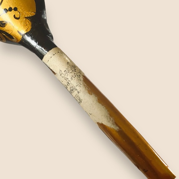 Russian Khokhloma Vintage Lacquerware 4pc Set Canister Cup Bowl Spoon Handmade - Picture 7 of 8